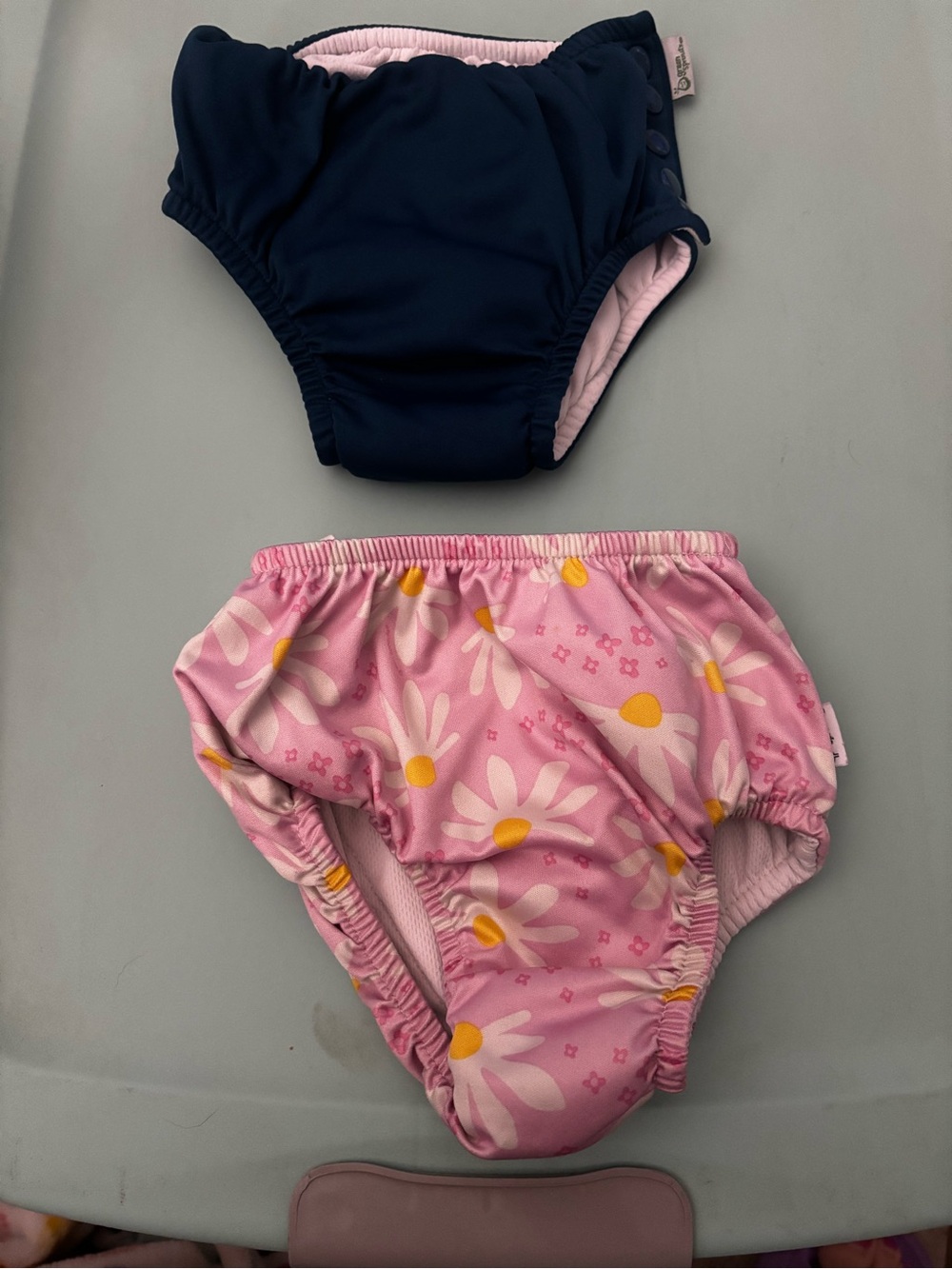 Kids Swim Training Pants - Navy & Pink Daisy